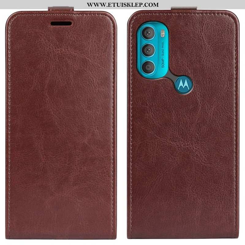 Skórzany Futerał do Moto G71 5G Etui Folio Składane Retro